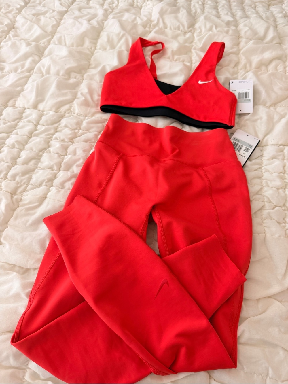 Nike Red Athletic Shorts & Sports Bra Set - Picture 2 of 11